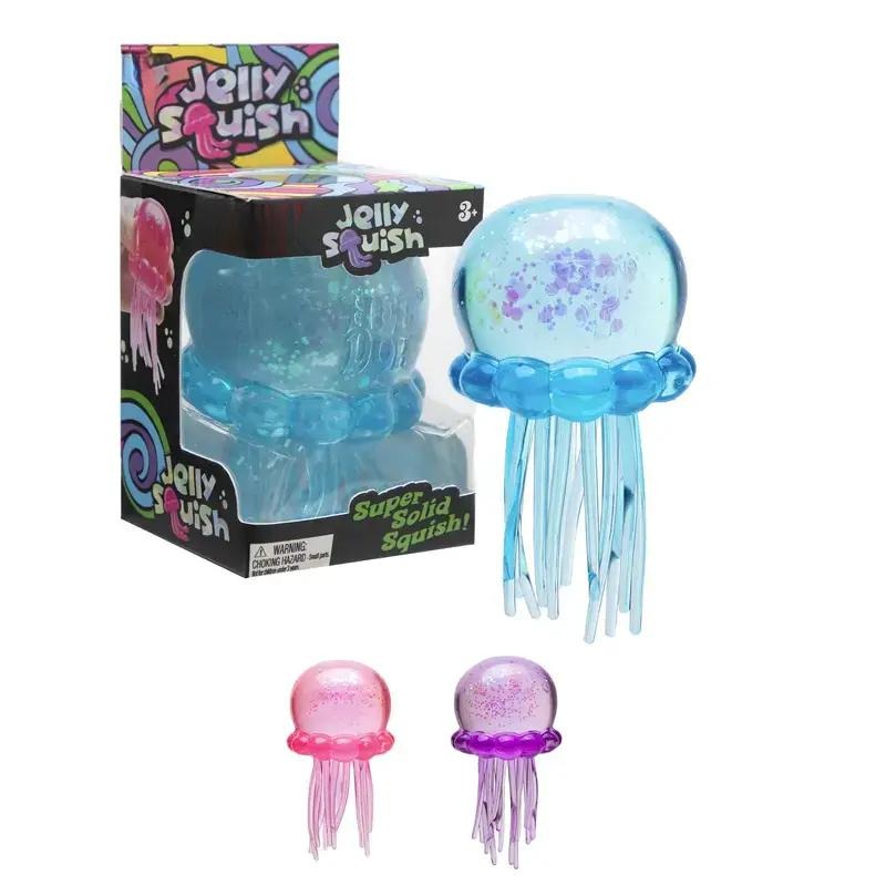 FREE DOH Mesmerizing Glitter Jellyfish Squishy - Satisfying Sensory Fidget Toy for Stress Relief & Tactile Play