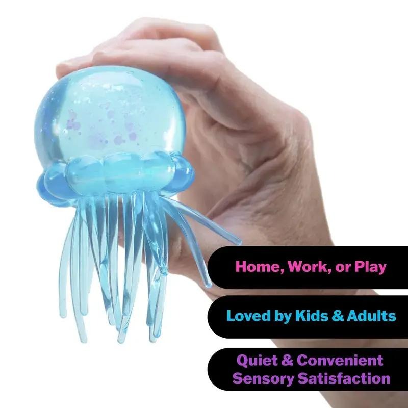 FREE DOH Mesmerizing Glitter Jellyfish Squishy - Satisfying Sensory Fidget Toy for Stress Relief & Tactile Play
