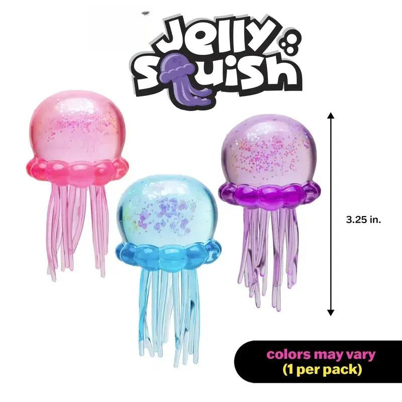 FREE DOH Mesmerizing Glitter Jellyfish Squishy - Satisfying Sensory Fidget Toy for Stress Relief & Tactile Play