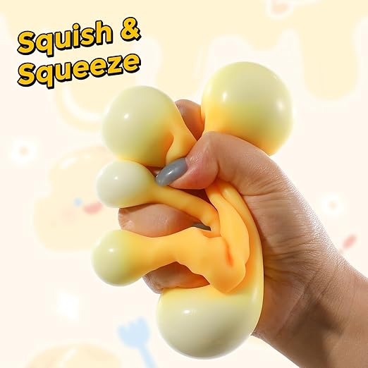 FREE DOH 7in Realistic Cheese Squishy Stress Relief Toy - Super Soft Sensory Fidget for Anxiety, Focus, and Desk Decor - High-Rebound Squeeze Toy