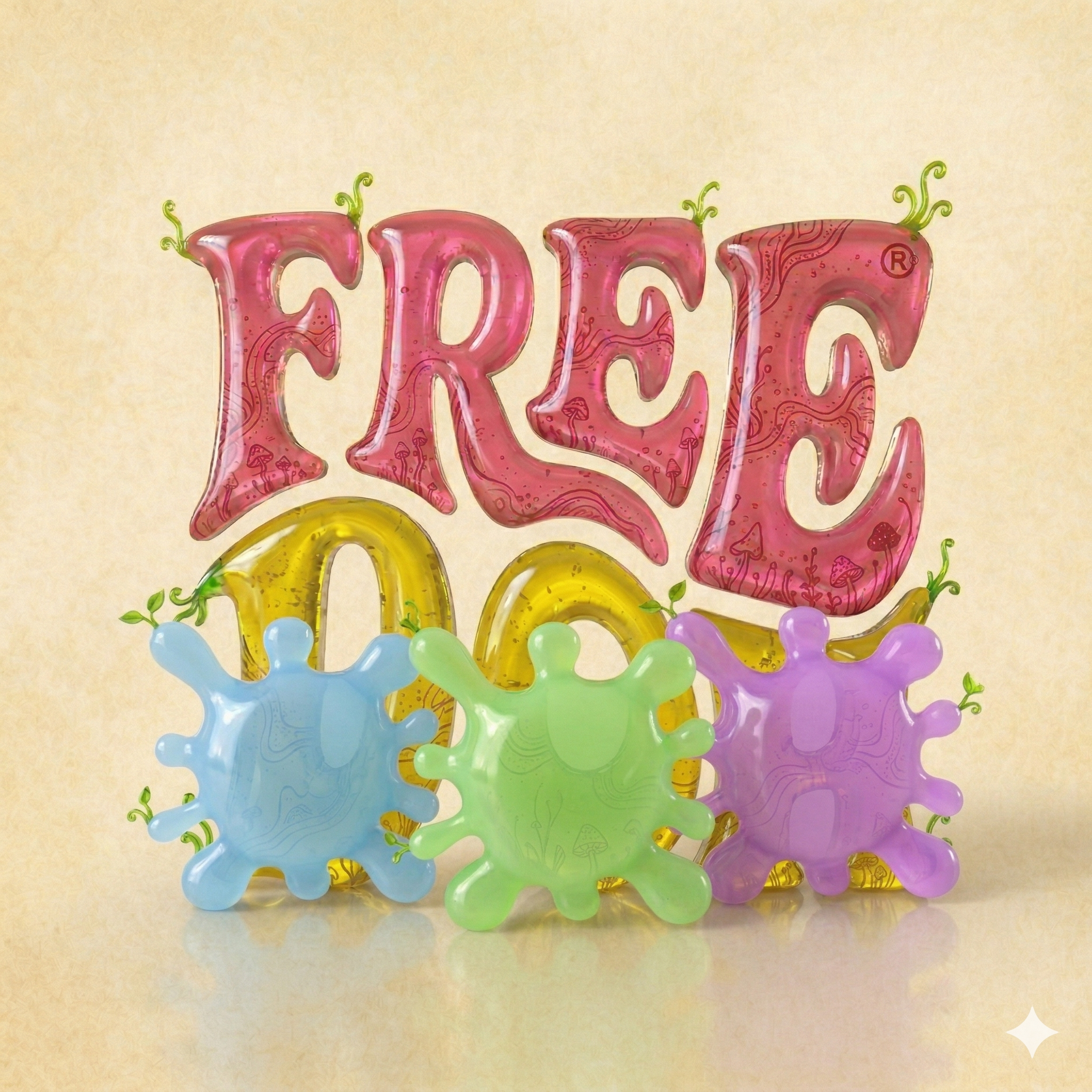 FREE DOH Jelly Splat Ball - Stress Relief Squishy Toy, Translucent Sensory Fidget Toy for Kids & Adults