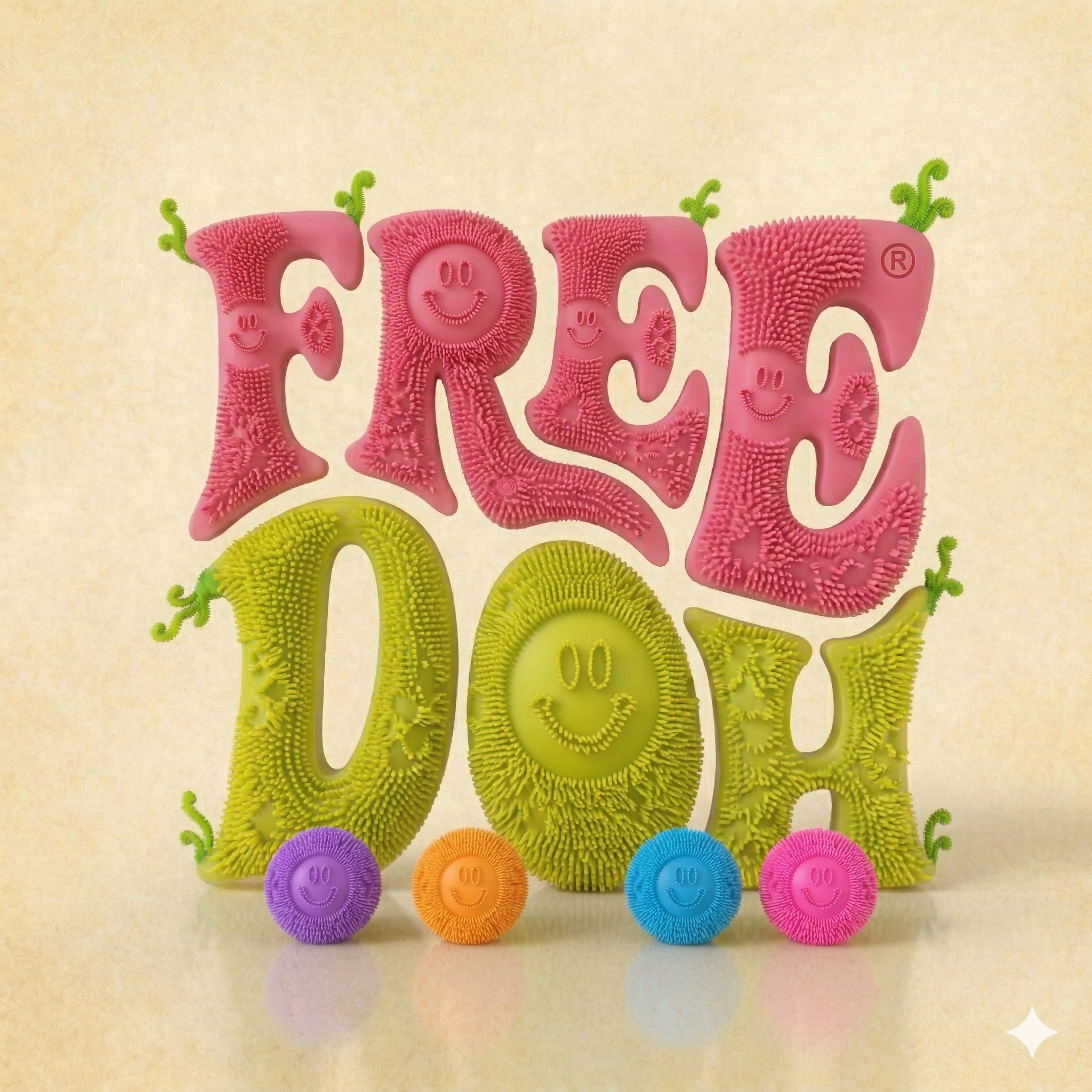 FREE DOH - Sculpted Art Fidget and Spiky Sensory Ball Set